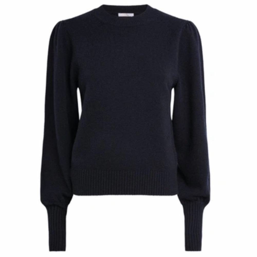 CHLOÉ Cashmere Puff-sleeve Sweater In Iconic Navy size S